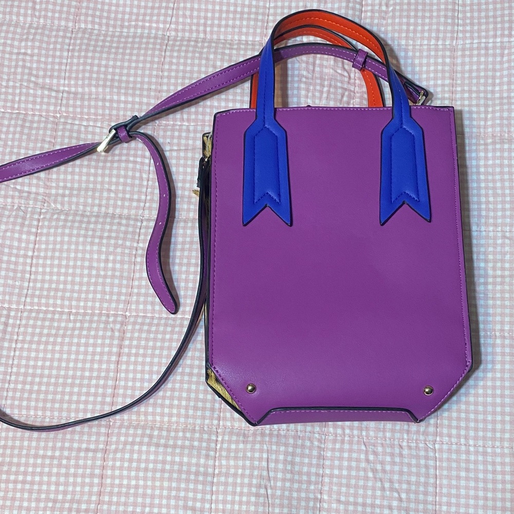 Betsey Johnson Vibrant Purple and Blue Crossbody Bag - Picture 1 of 4